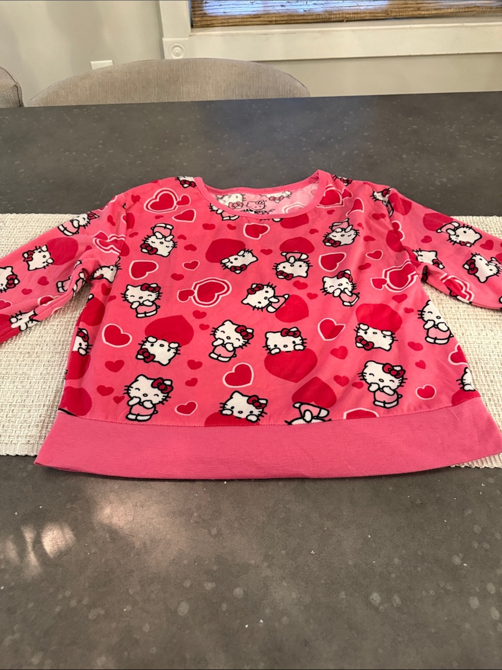 Hello Kitty Hot Pink Heart Print Kids Sweatshirt
